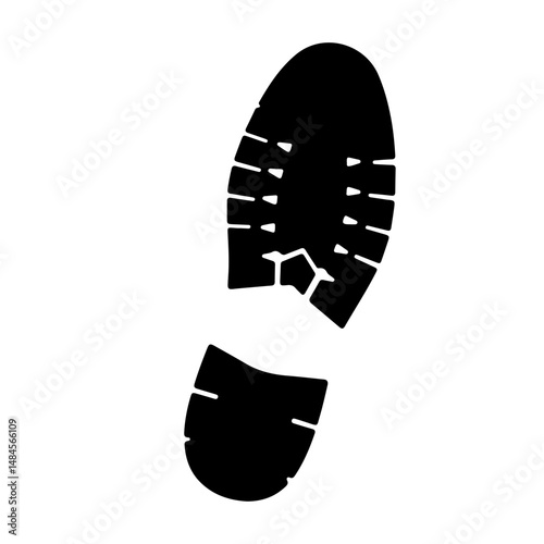 Shoe footprint silhouette vector flat illustration design.