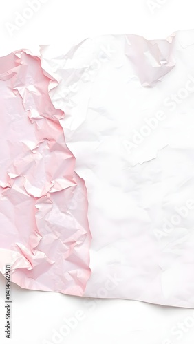 Pink and White Crumpled Paper Background Texture Soft Tones