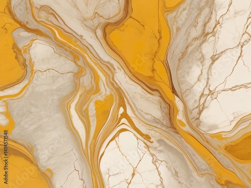 Golden Marble Abstract Art
