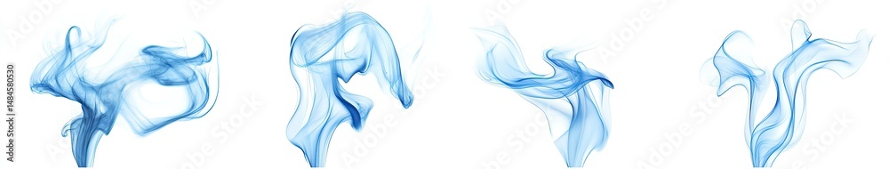 Abstract Blue Smoke Shapes Abstract Blue Smoke Shapes