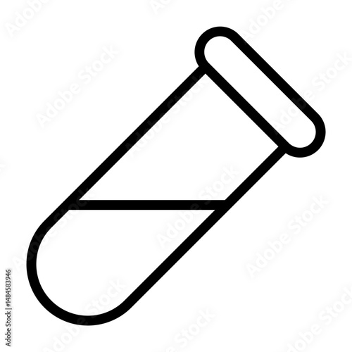 Test Tube Vector Line Icon Design