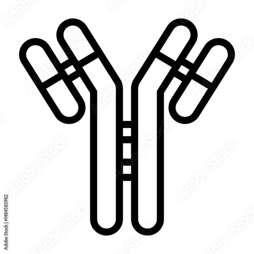 Antibody Vector Line Icon Design