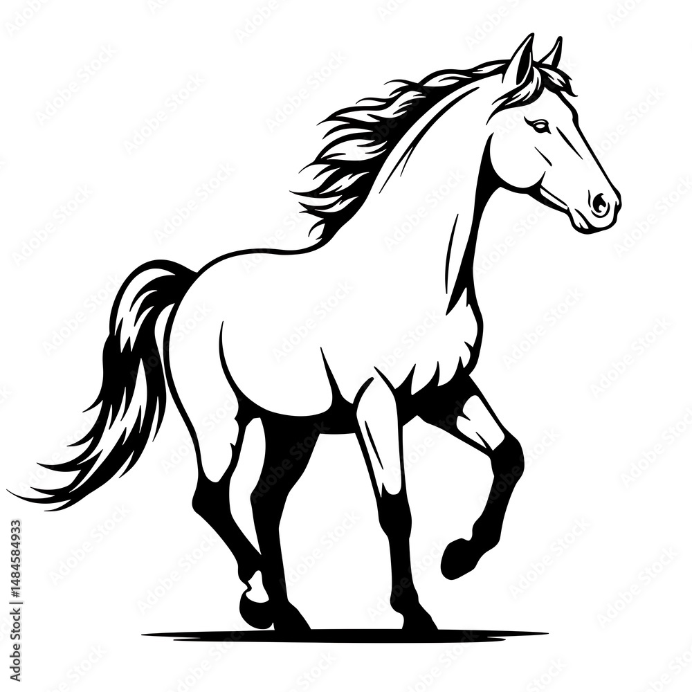 Fototapeta premium Wild Grace: A Stallion's Run