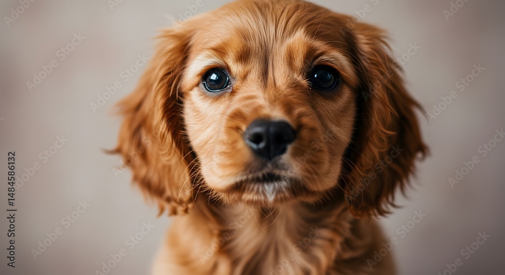 Obraz premium Cute Puppy Dog Staring Lovingly with Puppy Eyes