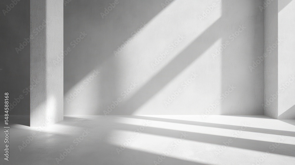 Obraz premium Sunlit Minimalist Interior: Architectural Photography