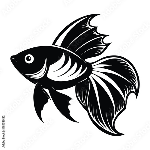 204 Vactor Fish  Fish black Tuna fish silhouette. FisheriesFish eyes Girl black 