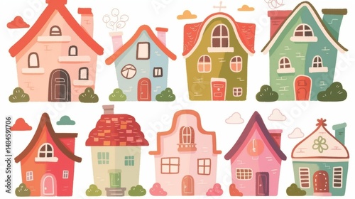 Isolated houses set