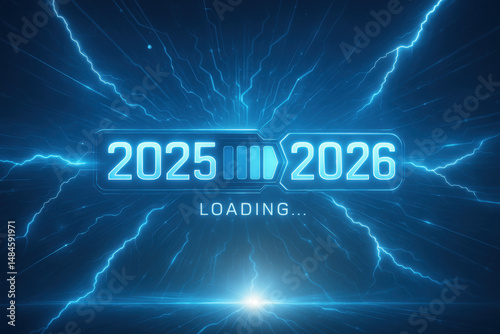 concept of changing the new year from 2025 to 2026б loading