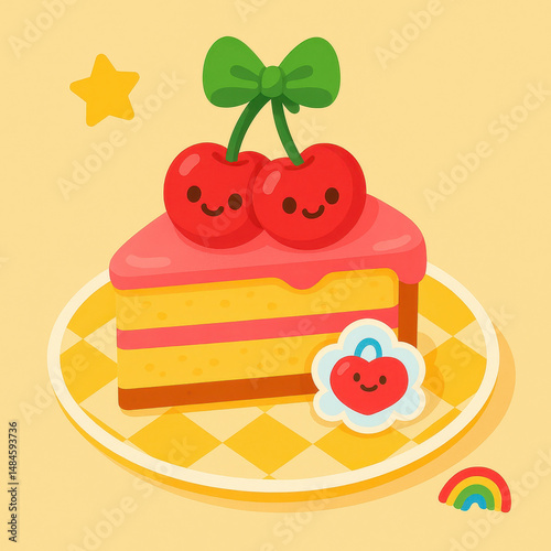 Kawaii Y2K inspired Cake with Cherries