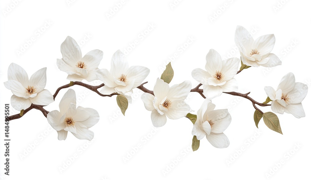 Obraz premium Delicate magnolia blossoms on a branch (4)