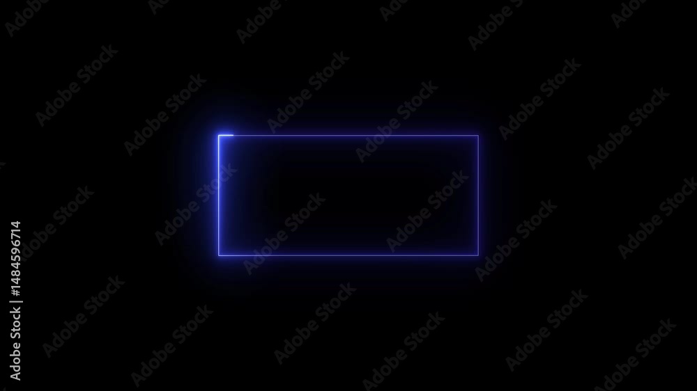 Neon squire border icon, seamless loop video of glowing neon rectangles animation. Neon squire border icon, seamless loop video of glowing neon rectangles animation.
