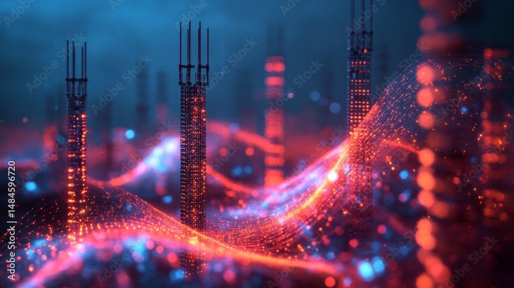 Fototapeta premium Abstract Visualization of Bulk Acoustic Wave Filter Technology