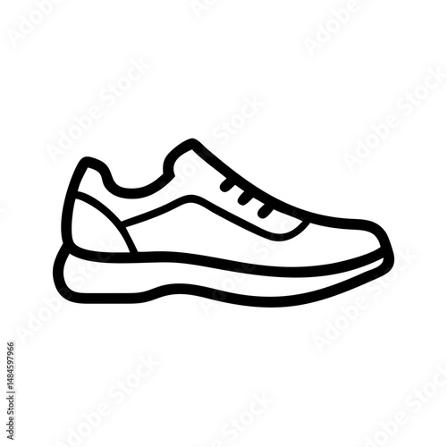 Outline of sports shoe icon in a minimalist design  