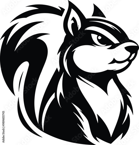 Stylized Chipmunk Silhouette