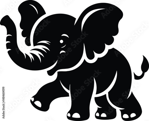 Minimal Elephant Calf Symbol