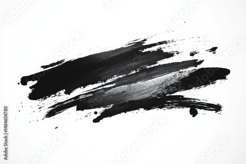 Abstract black paint brushstrokes