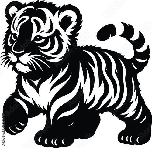 Tiger Cub Vector Shape