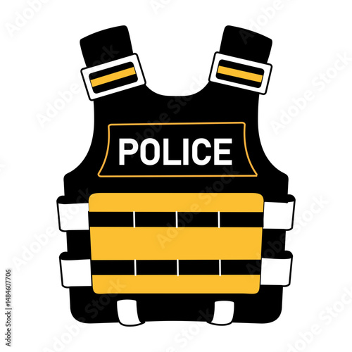 A hand drawn illustration of a police vest 
