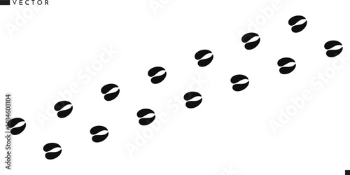 Bull footprints vector. Bison footprints silhouette