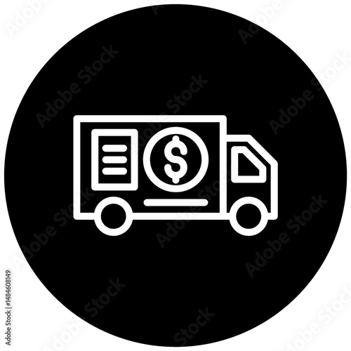 Cash Transfer Vehicle Vector Icon