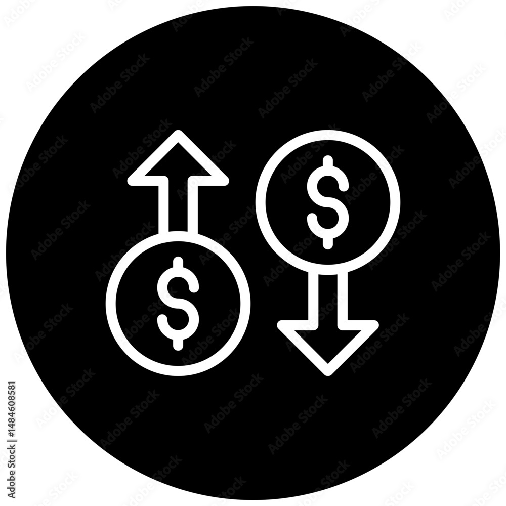 Fototapeta premium Profit Loss Vector Icon