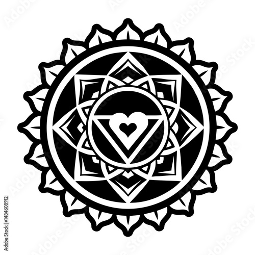 Solid icon depicting heart chakra artwork