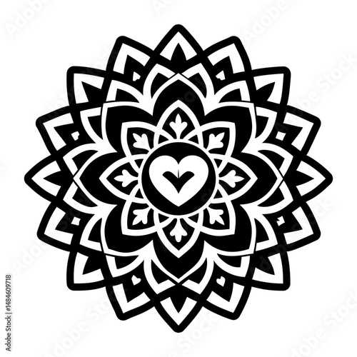 A glyph style icon depicting self love symbol