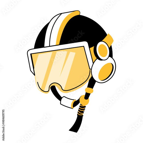 A hand drawn illustration of a helmet 

