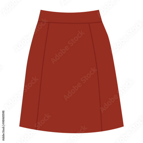 Red Basic A-Line Skirt