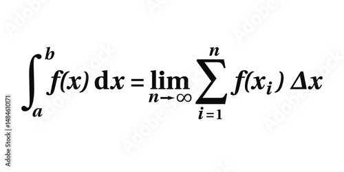 Integral on the white background. Education. School. Vector illustration. 