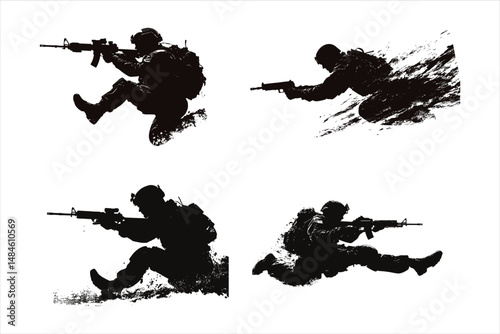 vector illustration of a military man, vector, illustration, grunge, ink, silhouette, sport, drawing, paint, black, art, sketch, design, splash, hand, dirty, skateboard, map, pattern, ball