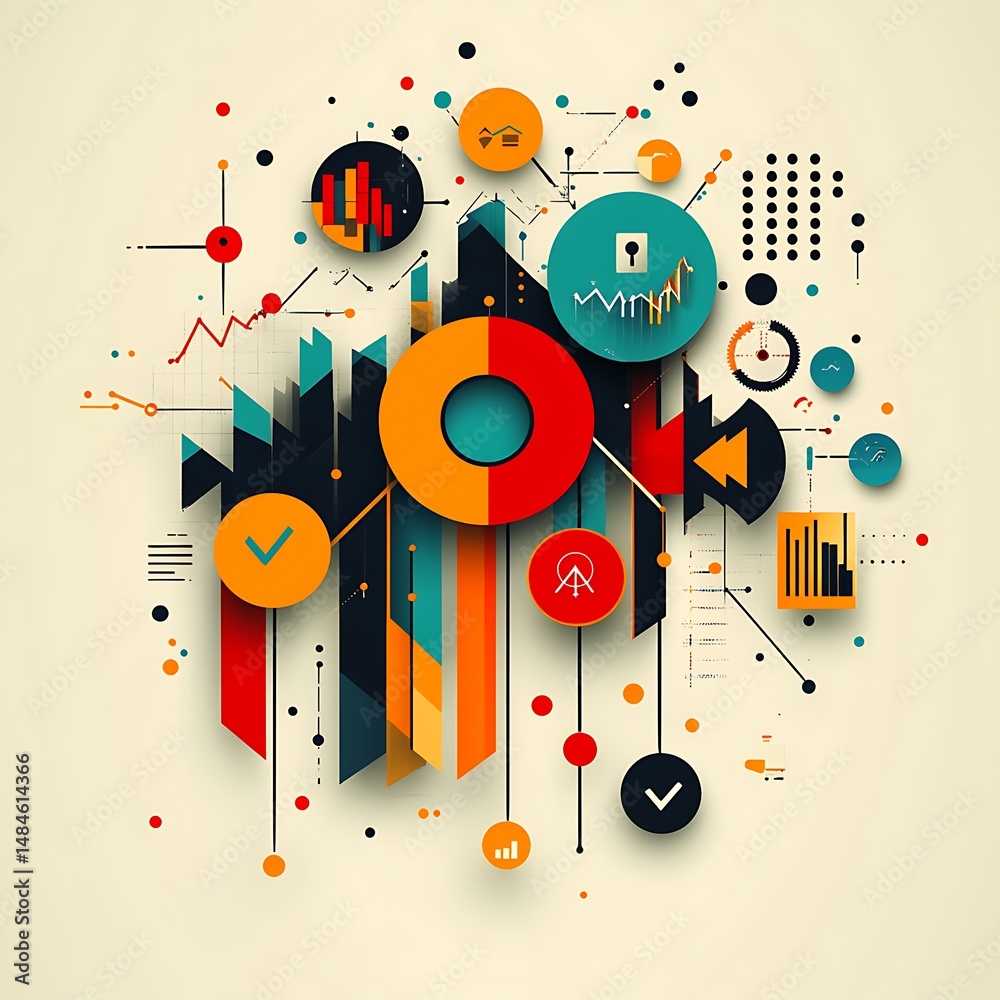 Obraz premium Infographic pie chart with arrows high resolution picture