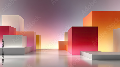 Abstract geometric shapes with clean lines, symbolizing modern business innovation and simplicity