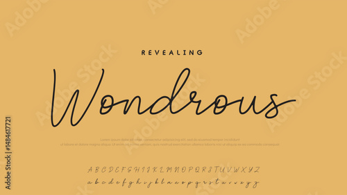 Signature script lettering font.