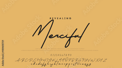 Signature script lettering font.