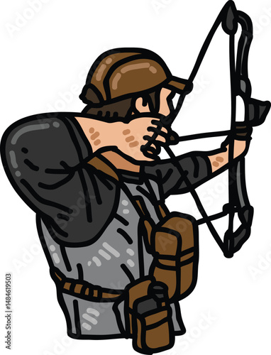 Hunting silhouettes and labels vector