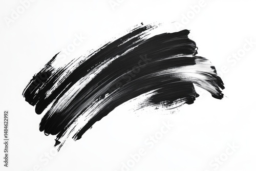 Abstract black paint stroke on white background (1)