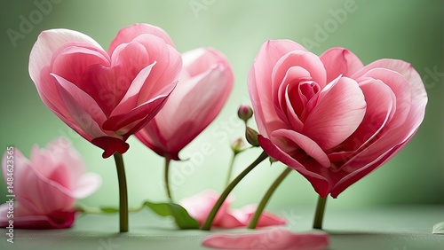 *Christmas Gingerbread Cookies and Ornaments on Red Wooden Background*