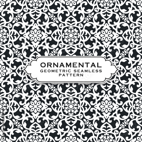 Ornamental geometric seamless pattern vector