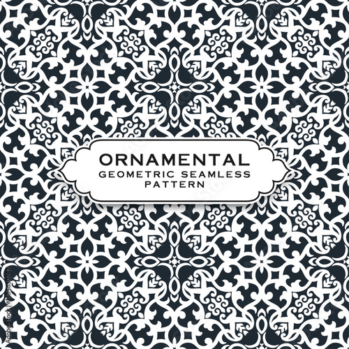 Ornamental geometric seamless pattern vector