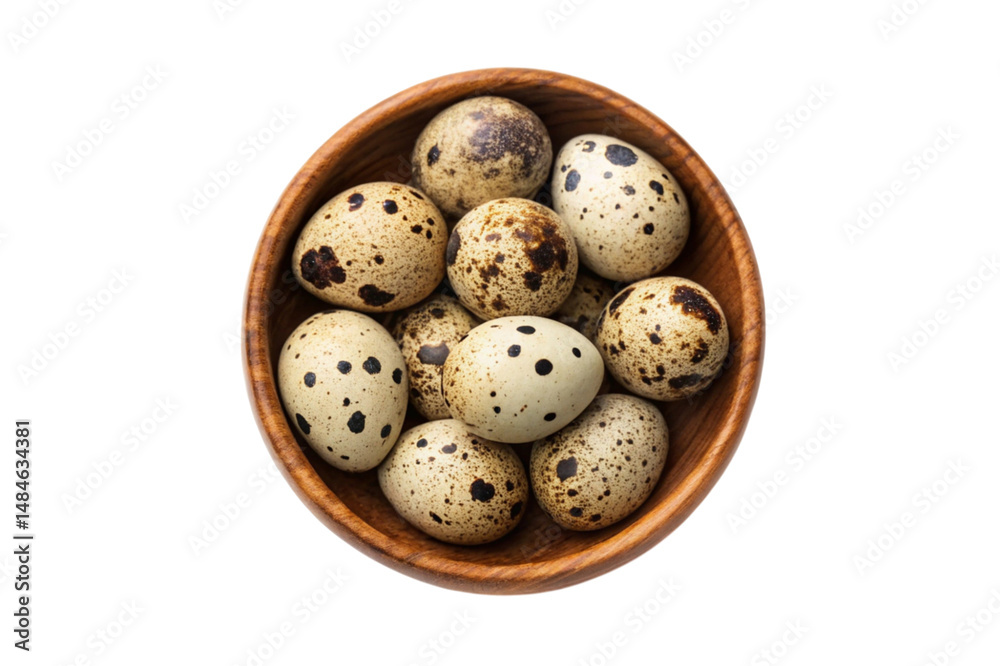 Obraz premium quail eggs on white background