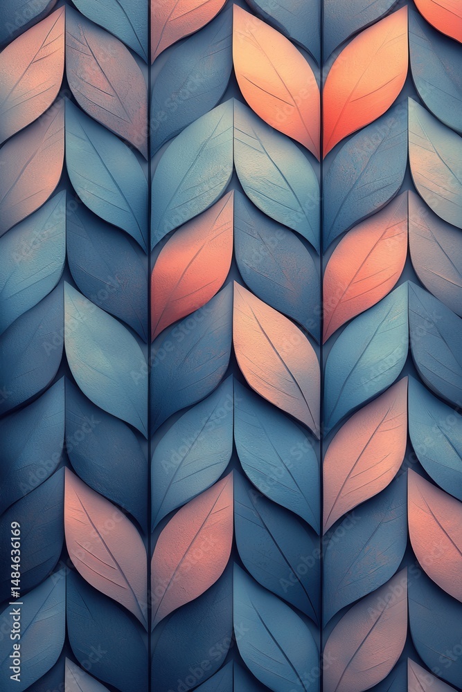 Seamless geometric pattern with pastel chevron shapes and subtle texture effect