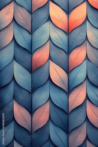 Obraz na płótnie Seamless geometric pattern with pastel chevron shapes and subtle texture effect w salonie