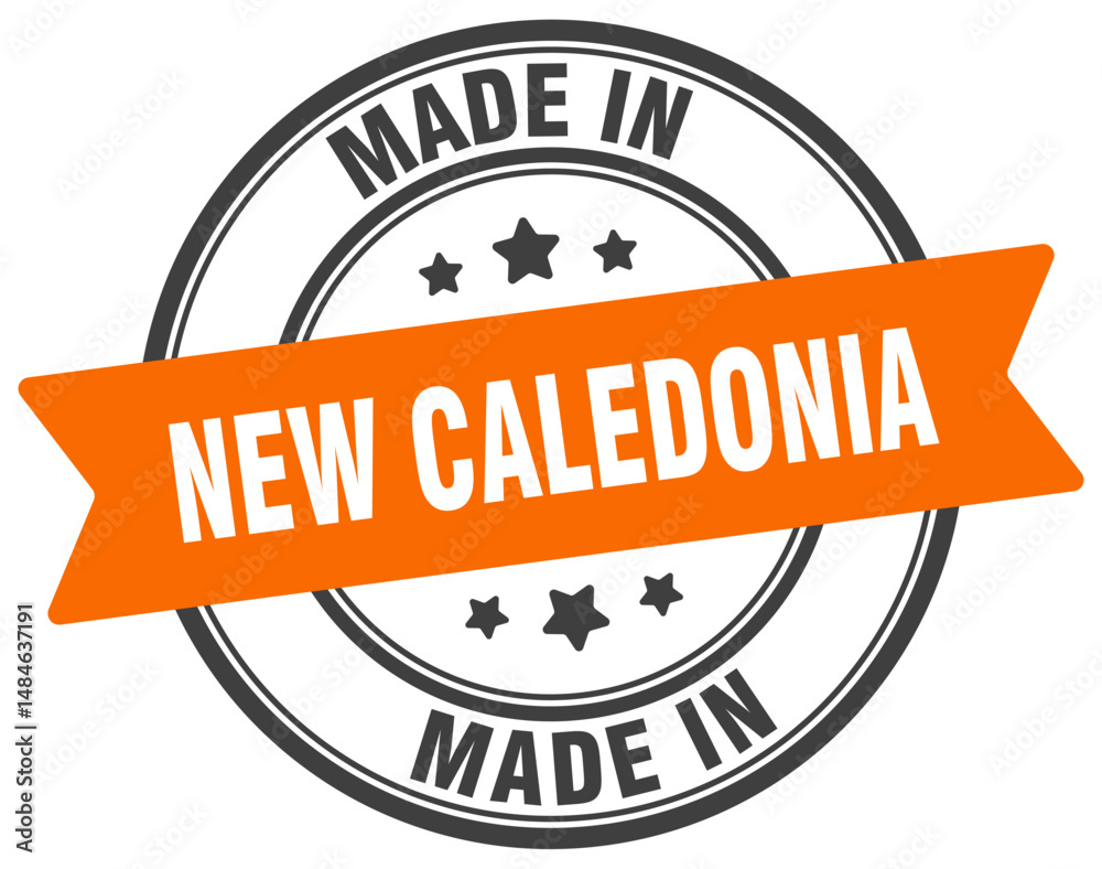 Fototapeta premium Made in New Caledonia round sign. Made in New Caledonia stamp.