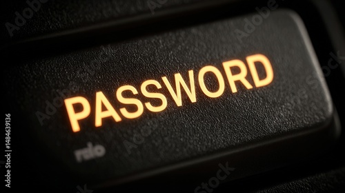 Illuminated Password Key: A close-up view captures the intensity of the 