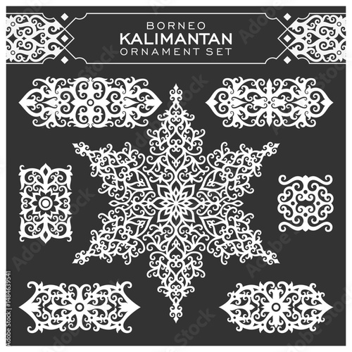 Borneo kalimantan dayak ornament set	
