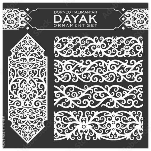 Borneo kalimantan dayak ornament set	