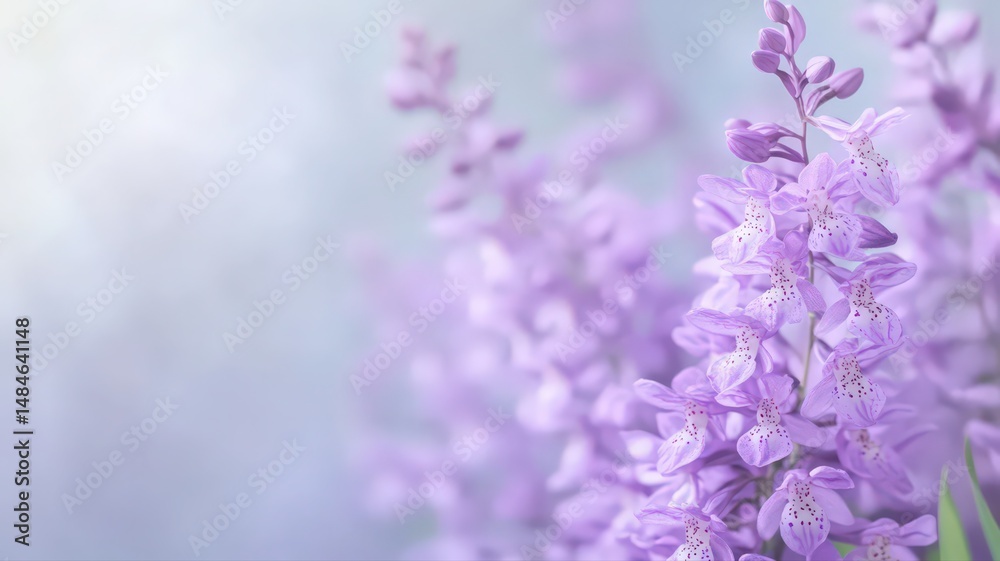 Obraz premium Marsh Orchid in Soft Purple Tones with a Blurred Background Creating a Serene Atmosphere