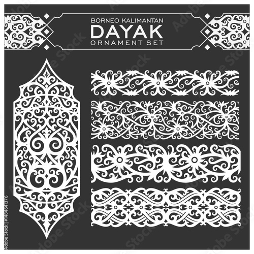 Borneo kalimantan dayak ornament set	