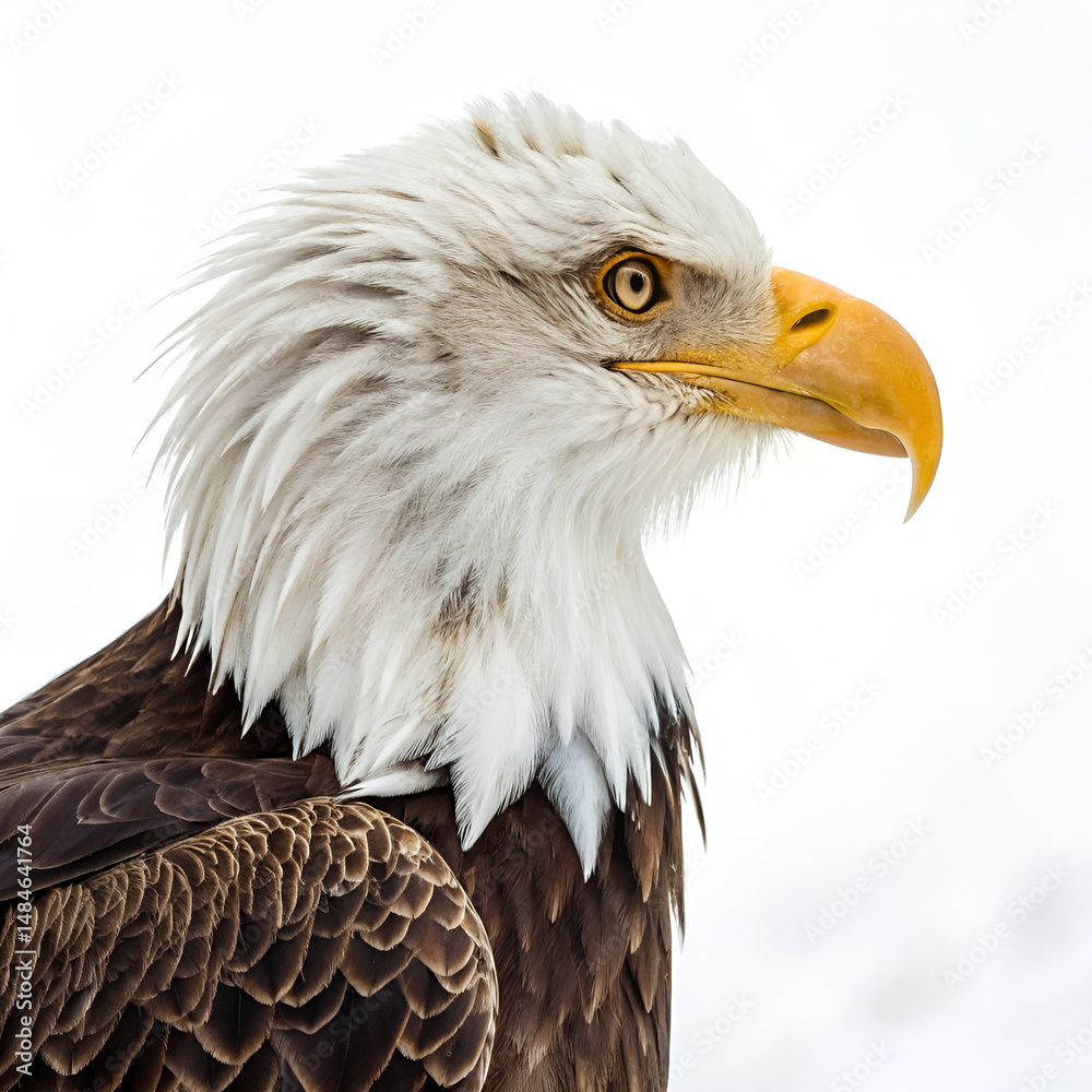 Obraz premium american bald eagle on white background